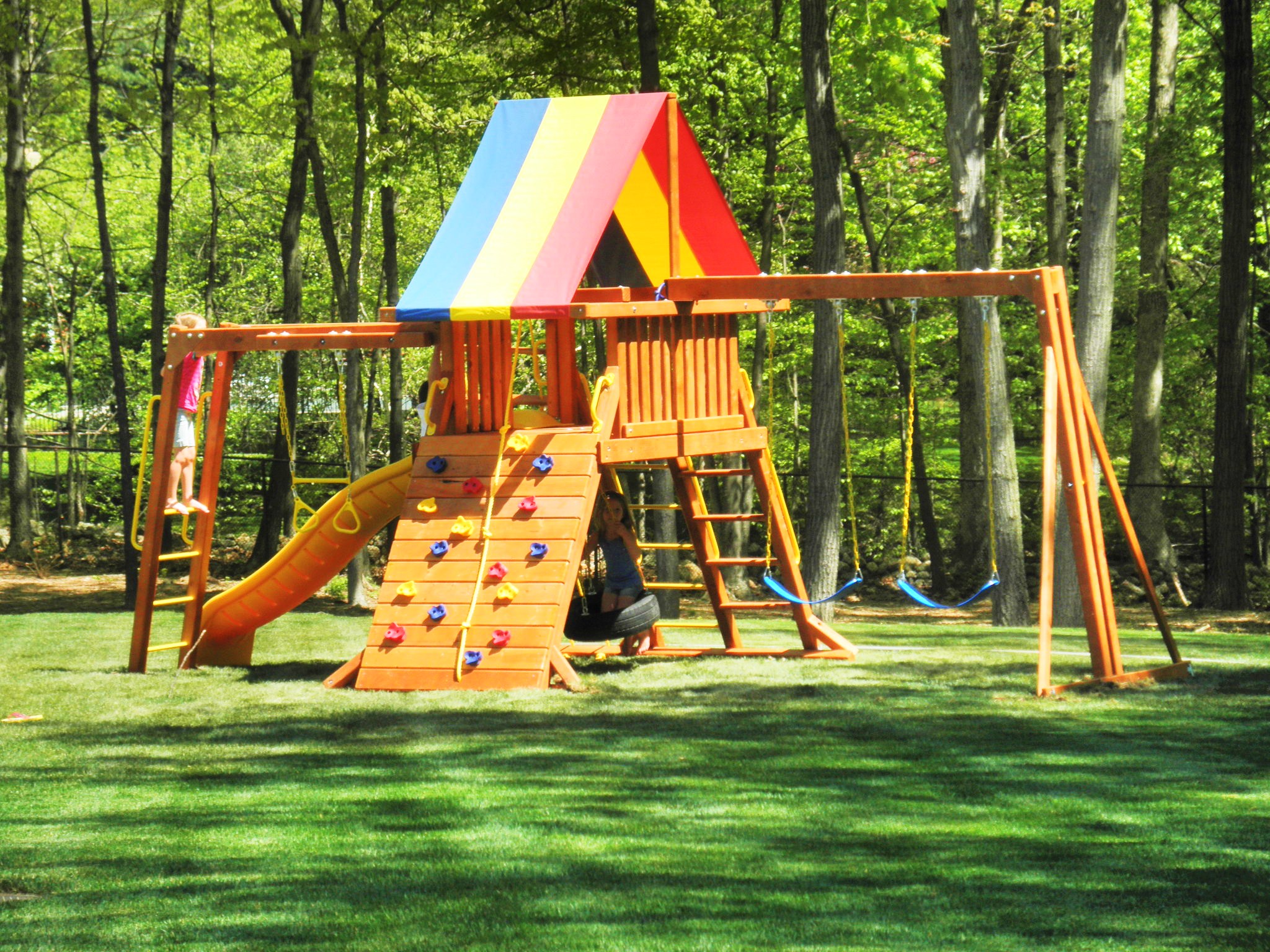 Swing set installation Nj Playset installer. Cedar Summit premium